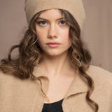 Mya Cashmere Beanie Hat | Sand Storm