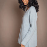 Mya V Neck Cashmere Sweater | Morning Mist