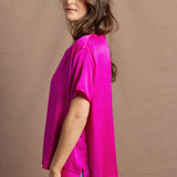 Síoda Silk Oversized Tee | Cerise