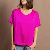 Síoda Silk Oversized Tee | Cerise