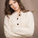 Róisín Cashmere Aran Cardigan | Cream