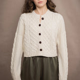 Róisín Cashmere Aran Cardigan | Cream