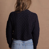Authentic Irish 100% Pure Cashmere Button Down Cardigan Sweater in Navy Blue
