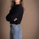 Authentic Irish 100% Pure Cashmere Button Down Cardigan Sweater in Navy Blue