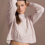 Róisín Cashmere Aran Sweater | Marshmallow