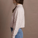 Róisín Cashmere Aran Sweater | Marshmallow