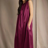 Síoda Venus de Milo Silk Dress | Dark Maroon