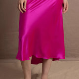 A 100% silk skirt in bright shocking pink