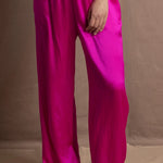 Pure silk 100% trousers in a bright pink colour