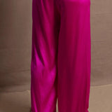 Pure silk 100% trousers in a bright pink colour