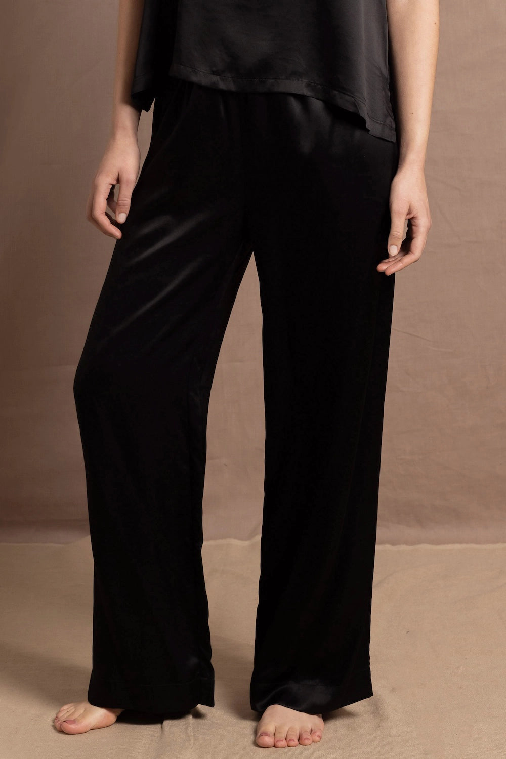 a pair of 100% pure silk trousers made in Ireland