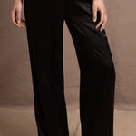 luxury trousers made from 100% silk in black
