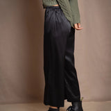 Pantalon large en soie Síoda | Noir