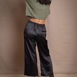 Pantalon large en soie Síoda | Noir