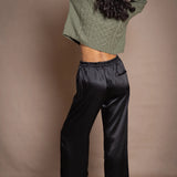 Pantalon large en soie Síoda | Noir