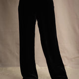 Silk Velvet Wide Trouser | Black