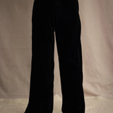 Silk Velvet Wide Trouser | Black