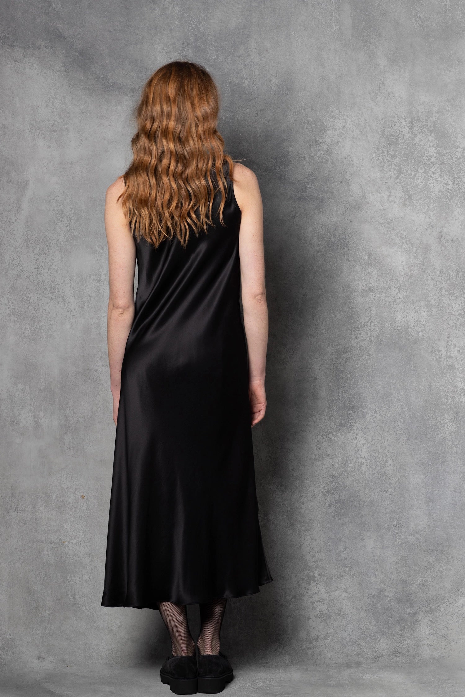 Luxury Silk Long Dress in Black