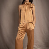 Síoda Silk Wide Leg Trouser | Toffee