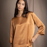Síoda Bracelet Sleeve Silk Top | Toffee