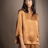 Síoda Bracelet Sleeve Silk Top | Toffee