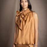 Síoda Pussy Bow Top | Toffee