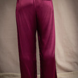 Síoda Silk Wide Leg Trouser | Dark Maroon