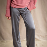 Síoda Silk Wide Leg Trouser | Pewter