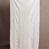 Suaimhneas Cashmere Aran Throw Blanket | Cream