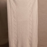 Suaimhneas Cashmere Aran Throw Blanket | Wheat