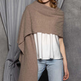 Cashmere Lace Pointelle Summer Wrap in Neutral