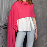 Cashmere Lace Pointelle Summer Wrap in Pink