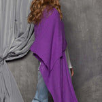 Cashmere Lace Pointelle Summer Wrap in Purple