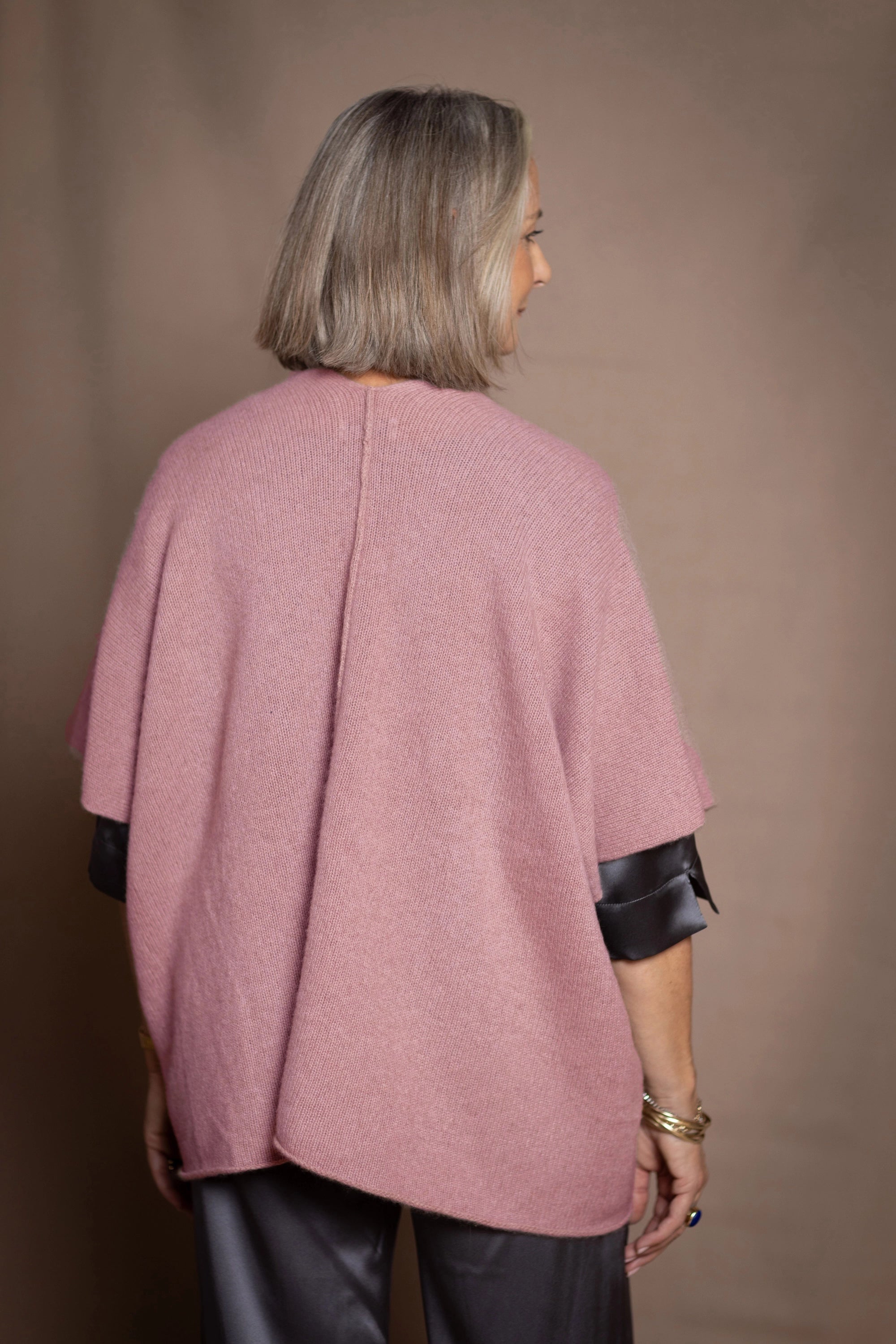 Throwover Cashmere Cardigan | French Rose