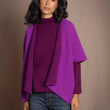 Throwover Cashmere Cardigan | Beetroot/Royal Purple