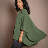 Throwover Cashmere Cardigan | Fern