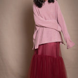 Tulle Slim Skirt | Burgundy