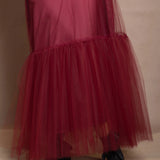 Tulle Slim Skirt | Burgundy