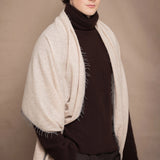 Frankie Cashmere Wrap w/ Contrast Trim | Oyster & Flannel