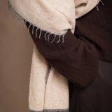 Frankie Cashmere Wrap w/ Contrast Trim | Oyster & Flannel