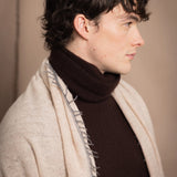 Frankie Cashmere Wrap w/ Contrast Trim | Oyster & Flannel