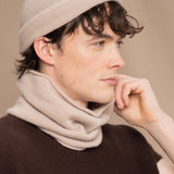 Full Bloom Unisex Cashmere Beanie Hat | Oyster
