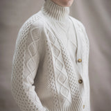 Grá Mo Chroí Cashmere Aran Cardigan | Wheat