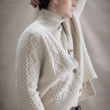 Grá Mo Chroí Cashmere Aran Cardigan | Wheat
