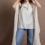 100% Cashmere Lace Wrap Shawl in White