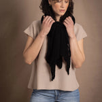 100% Cashmere Lace Wrap Shawl in Black