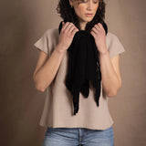 100% Cashmere Lace Wrap Shawl in Black