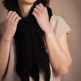 100% Cashmere Lace Wrap Shawl in Black