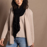 100% Cashmere Lace Wrap Shawl in Black