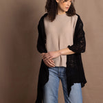 100% Cashmere Lace Wrap Shawl in Black
